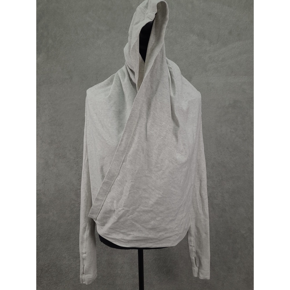 Lululemon Heathered Light Gray‎ Hooded Wrap Jacket Cardigan Women's Size S/M